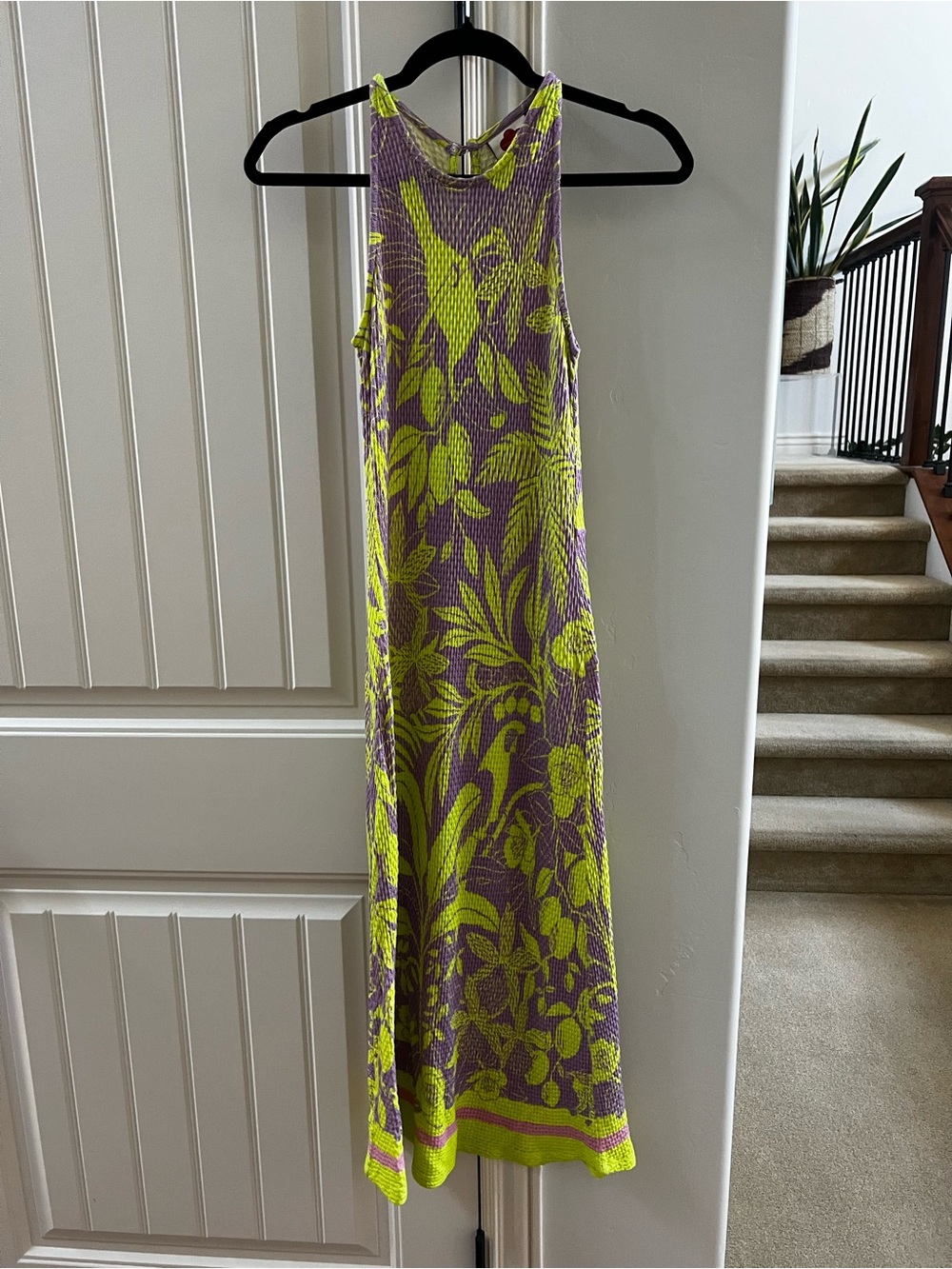 FARM RIO / Anthropologie Lime & Lavender Maxi Dress